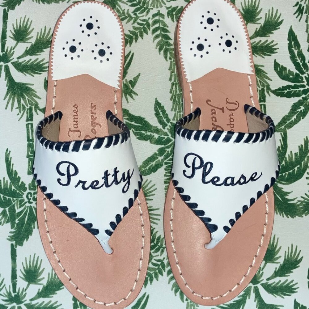 DRAPER JAMES x Jack Rogers classic flat sandals Pretty Please - size 8.5  NEW